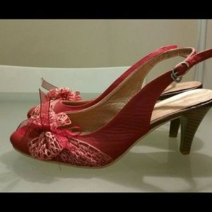 Leather slingback heels