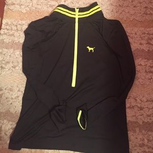 Half Zip black and lime green