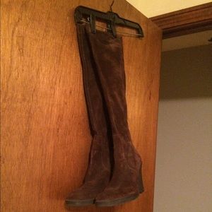 Calvin Klein Suede Wedge Boots