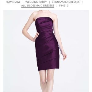 David's Bridal Purple bridesmaid dress.