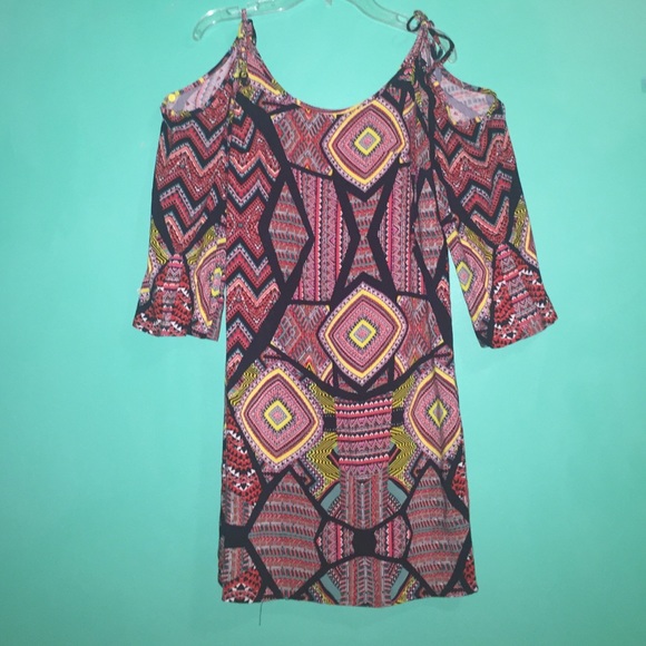 Adorable and comfy open-shoulder dress.