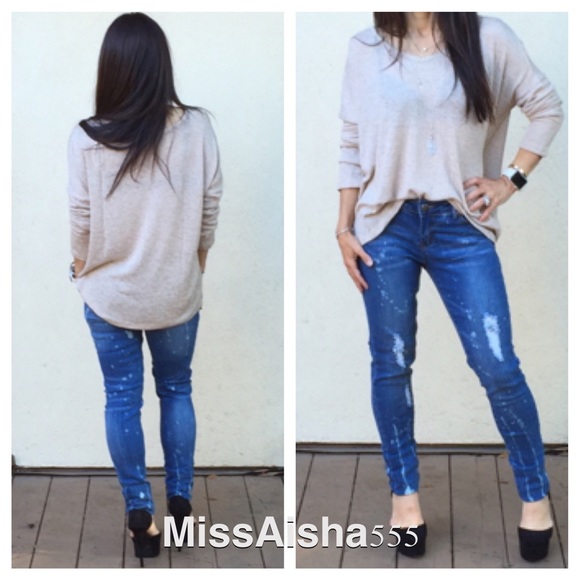 Distressed light tie dye jeans ONE HOUR SALE - Picture 2 of 3