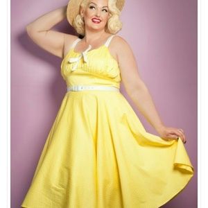 Pinupgirlclothing.com pug dress Molly yellow