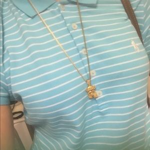 Jesus chain  stainless steal  dipped in 18K gold.