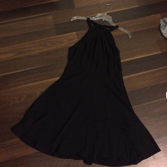 Black halter top dress