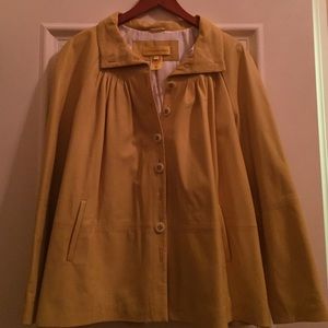 Catherine Malandrino yellow leather jacket