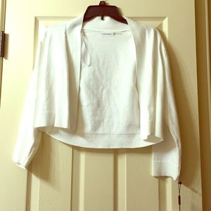 NWT Calvin Klein white crop cardigan
