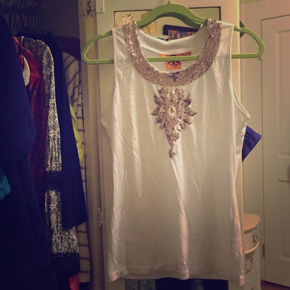 Tory Burch tank with sequins, Size M