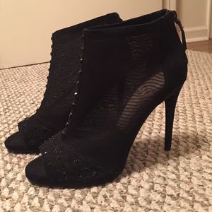 Black open toe heels