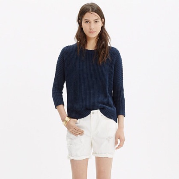 White madewell distressed denim shorts
