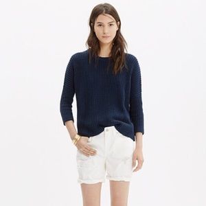 White madewell distressed denim shorts