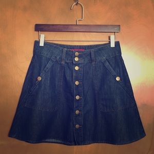 F21 Denim, High-Waisted, Circle Skirt
