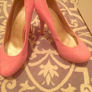 Pink glitter heels