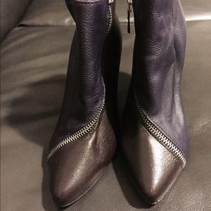 DIESEL Booties Violet 2 toned leather