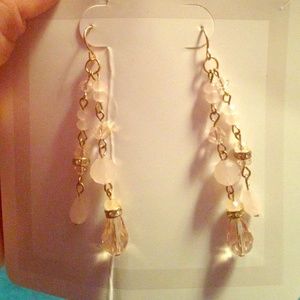 Champagne dangling earrings