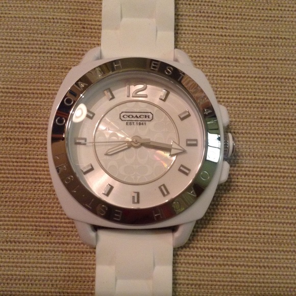 Coach Boyfriend Watch White Silicone Band