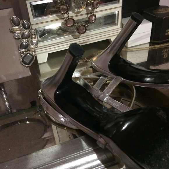 YvesSaintLaurent Silver Strappy Heels - Picture 3 of 4