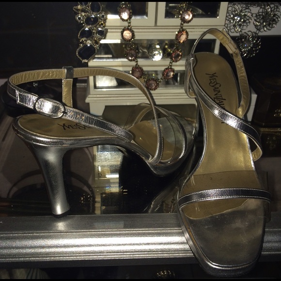 YvesSaintLaurent Silver Strappy Heels - Picture 4 of 4