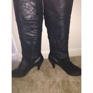 Steve Madden Black Leather Boots/ New
