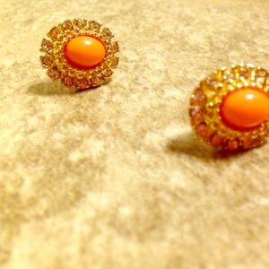 Lauren Conrad Coral Stone Rhinestone Earring's