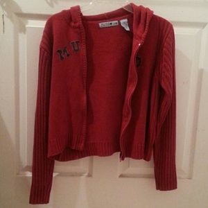 red sweater jacket