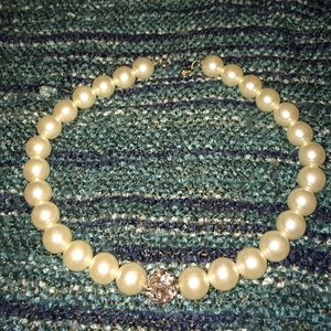 16" large faux pearl necklace