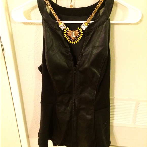 Faux leather peplum