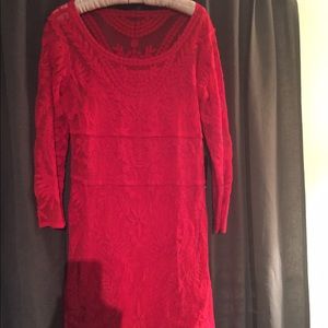 Express red lace dress