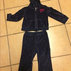 24m navy blue velour toddler nike sweatsuit