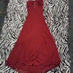 Beautiful maroon tie around the neck dress