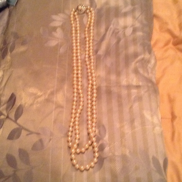 Beautiful double stranded pearl necklace