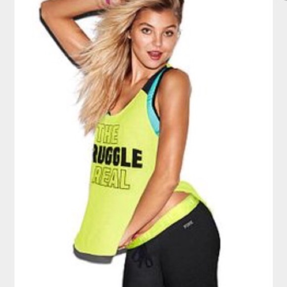 NWOT "The Struggle Is Real" racer back tank.