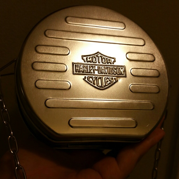Harley-Davison motor cycles tin metal purse