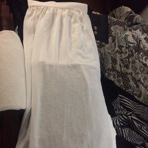 White maxi skirt sheer bottom