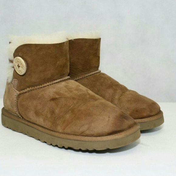 UGG AUSTRALIA 3352 WOMENS MINI BAILEY BUTTON BOOTS