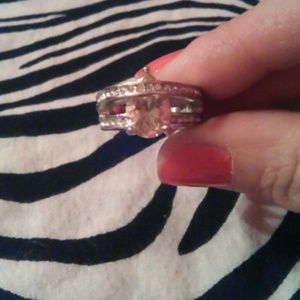 Beautiful pink ice & cz ring