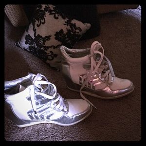 Silver white wedge sneakers. SALE SALE !!!