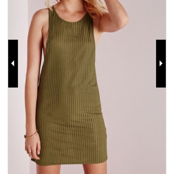 Slinky Khaki Green Dress - Picture 1 of 4