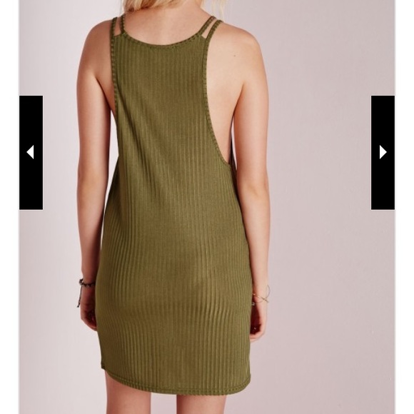 Slinky Khaki Green Dress - Picture 3 of 4