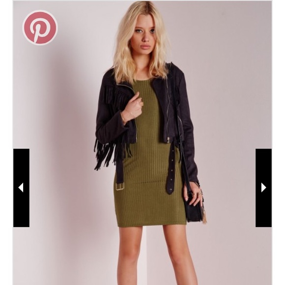 Slinky Khaki Green Dress - Picture 4 of 4