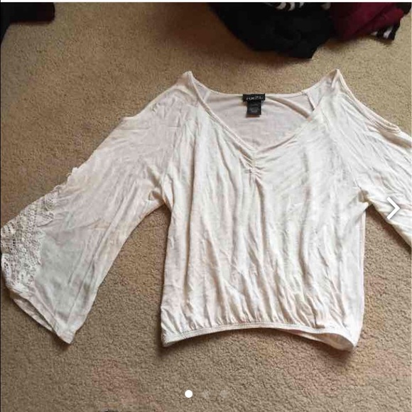 Cold shoulder bell sleeve top