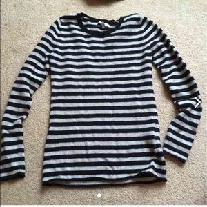 Black and grey cashmere sweater