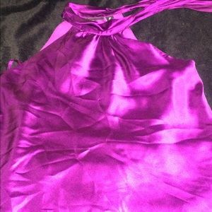 Purple sleeveless top with side necktie