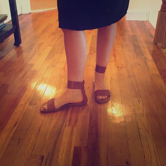 Michael Kors Brown Ava Leather Strap Sandals