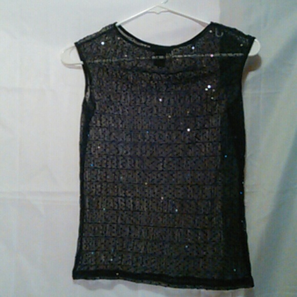 Black sheer sparkly top
