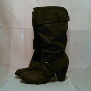 Brown heeled boots