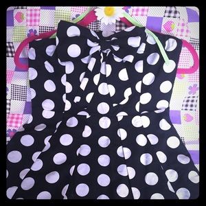 Black & White Polka Dot Sleeveless Dress