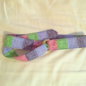 Vineyard Vines Patchwork D-ring belt