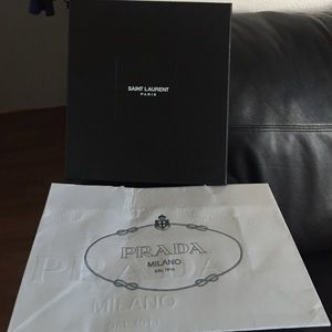 Bundle shopping prada bag and saint laurent box