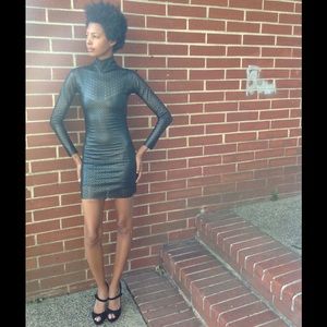 La Quan Smith Perforated Leather Dress